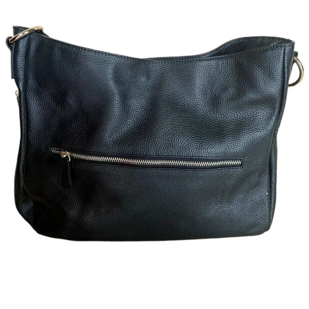 Laggo The Taylor Black Pebble Leather Bag
